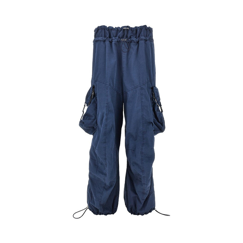 The Attico The Attico Washed Cotton Cargo Pants Blue - World Class Fashion
