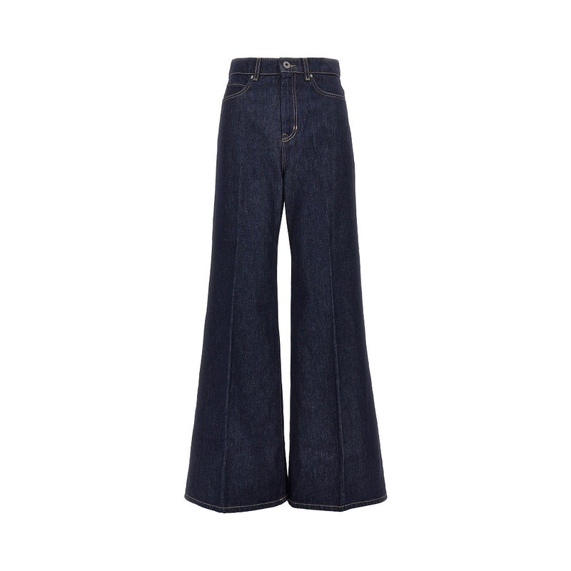 Max Mara Weekend Max Mara Weekend Cotton Denim Wide-leg Jeans Blue - World Class Fashion