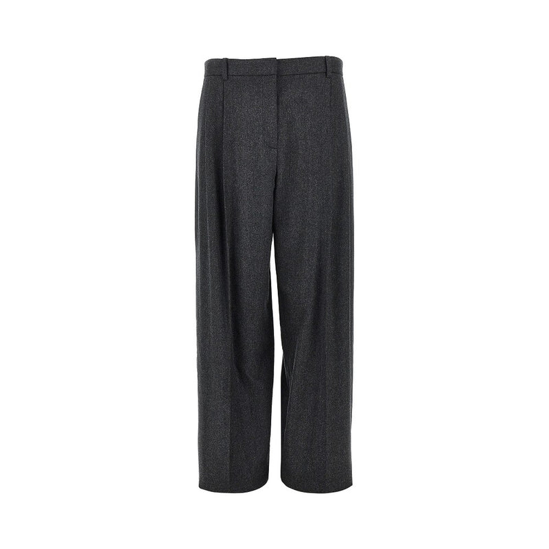 Khaite Khaite 'August' Pleated Flannel Pants Grey - World Class Fashion