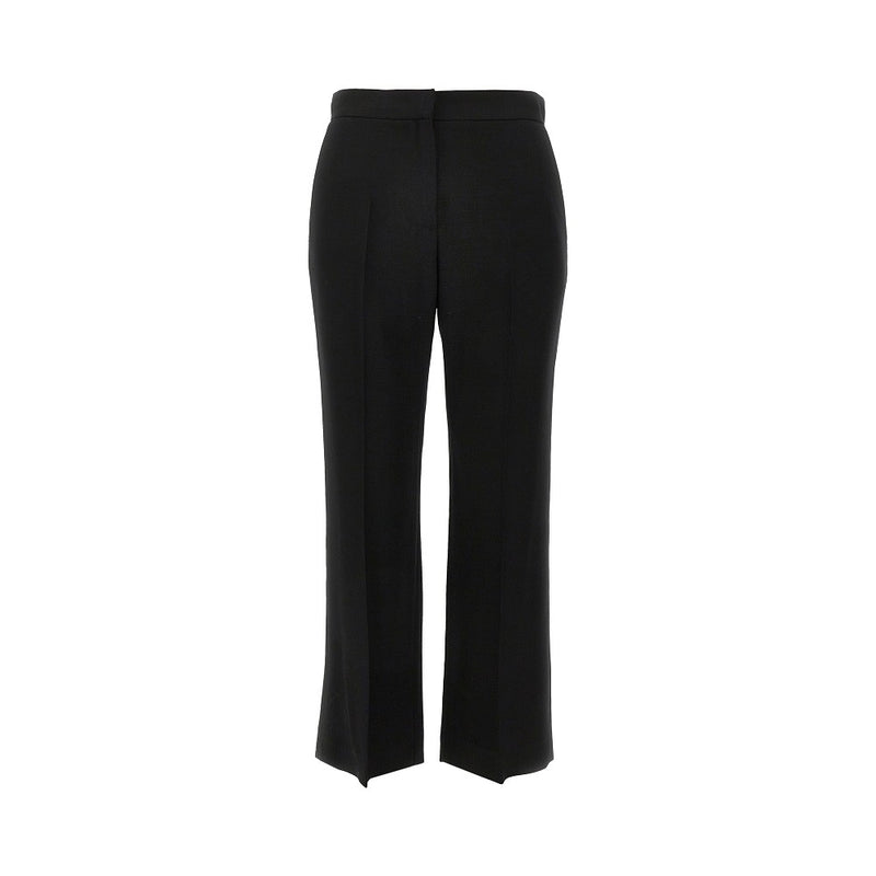 Msgm Msgm Canvas Cropped Straight Leg Pants Black - World Class Fashion