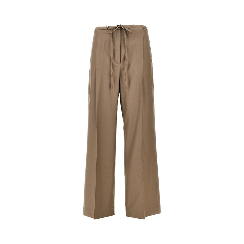 Rohe Rohe Single Pleat Wool Pants Brown Women - World Class Fashion