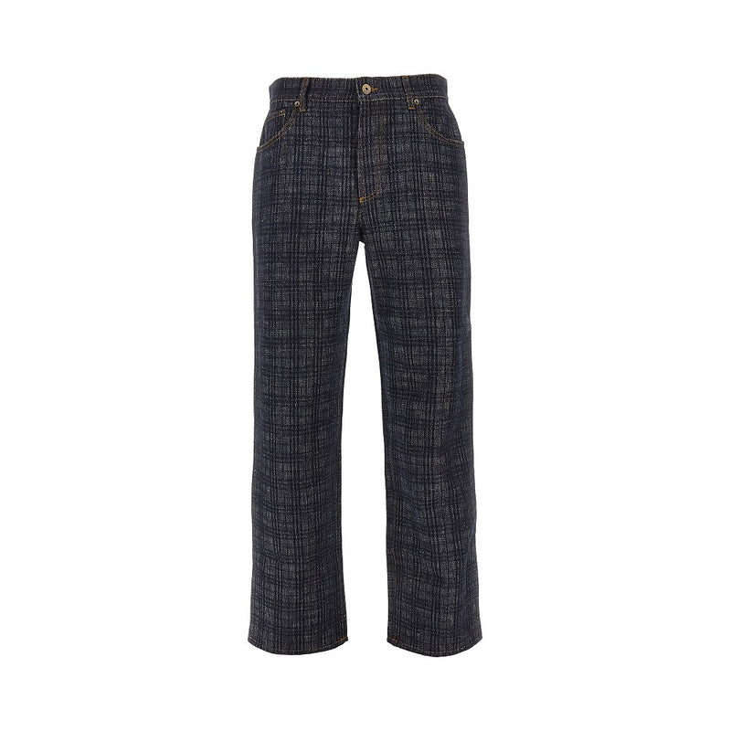 Burberry Burberry Check Denim Loose Fit Jeans Blue - World Class Fashion