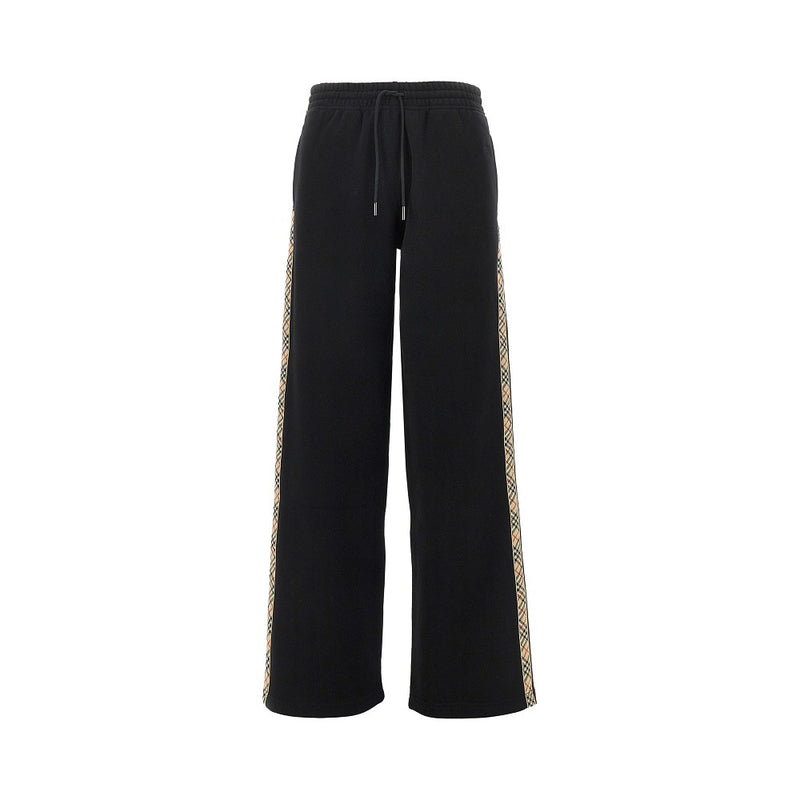 Burberry Burberry Sweatpants With Check Trimmings Black Women - World Class Fashion