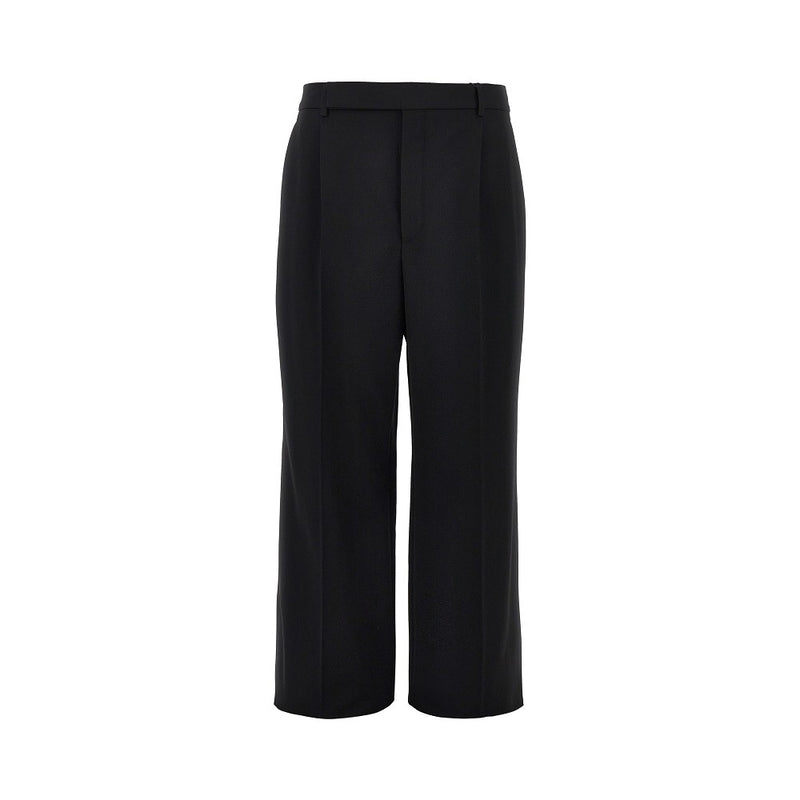 Saint Laurent Saint Laurent Wool Grain De Poudre Pants Black - World Class Fashion