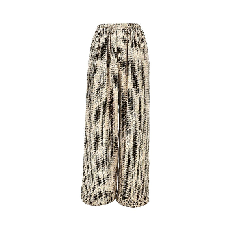Balenciaga Balenciaga Silk Monogram Pants Beige Women - World Class Fashion