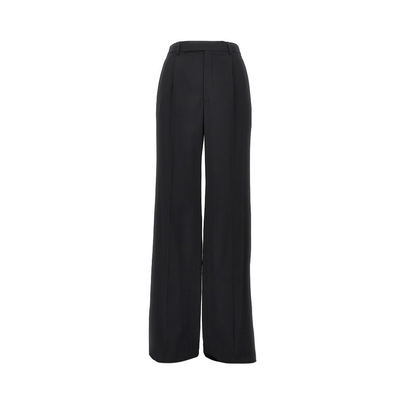 Saint Laurent Saint Laurent Wool-blend Crepe Pants Black Women - World Class Fashion