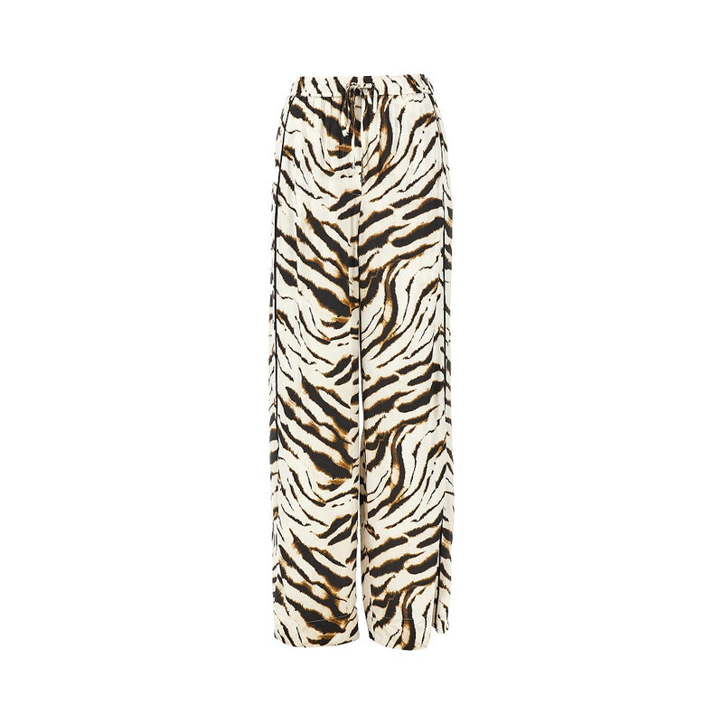Ganni Ganni Zebra-striped Satin Pants Multicolor Women - World Class Fashion