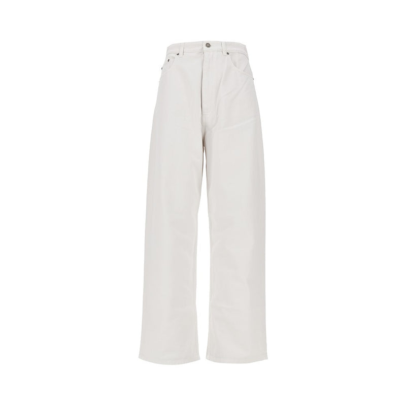 Phoebe Philo Phoebe Philo Cotton Drill Drop Jeans White - World Class Fashion