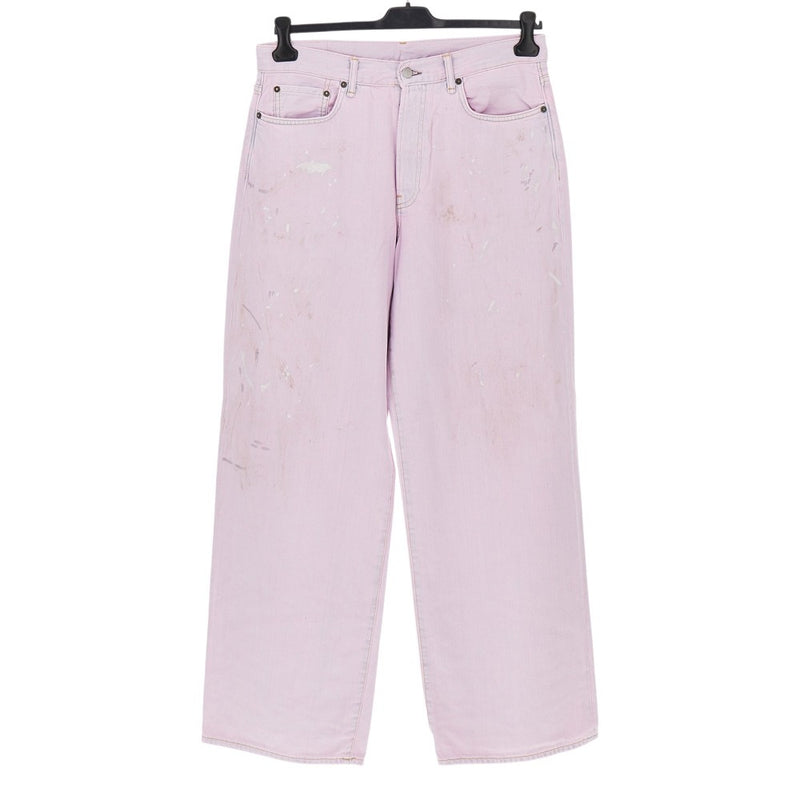 Acne Acne Cotton-blend Denim Wide-leg Jeans Pink - World Class Fashion