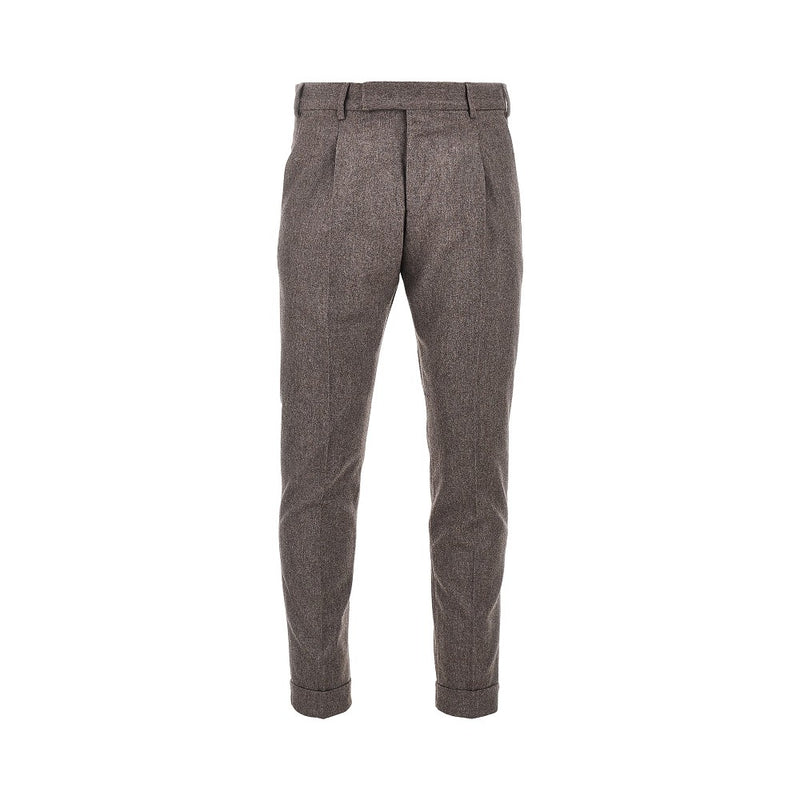 PT Torino PT Torino Stretch Wool Rebel Fit Pants Brown - World Class Fashion