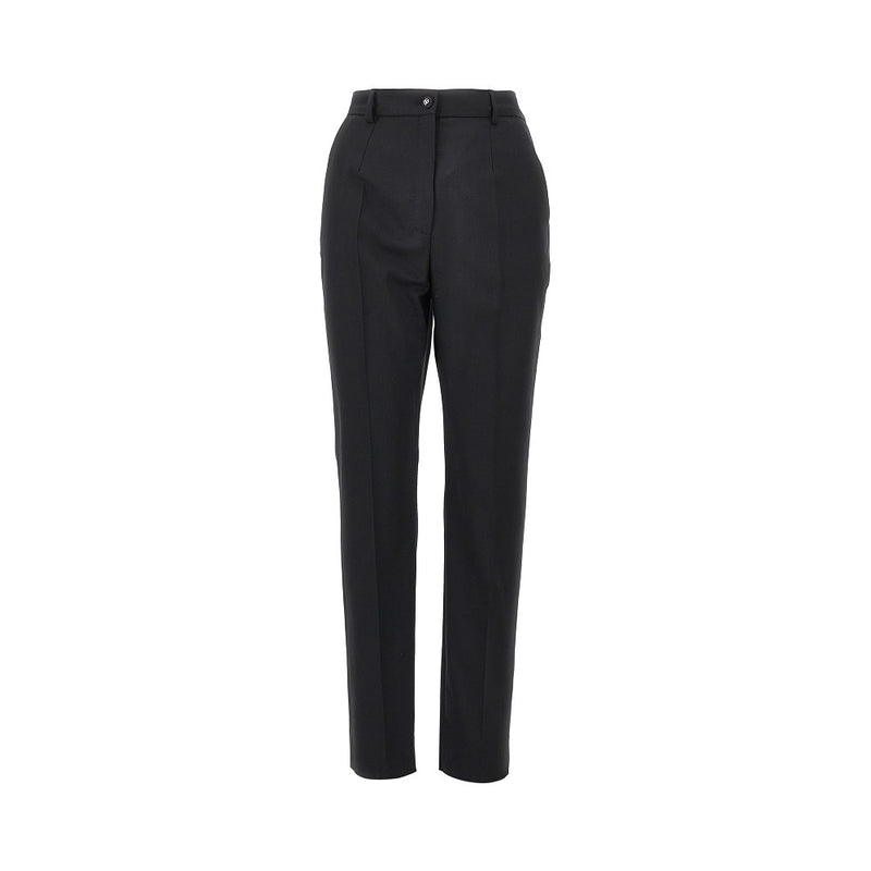 Dolce&gabbana Dolce&gabbana Wool Twill Pants Black Women - World Class Fashion
