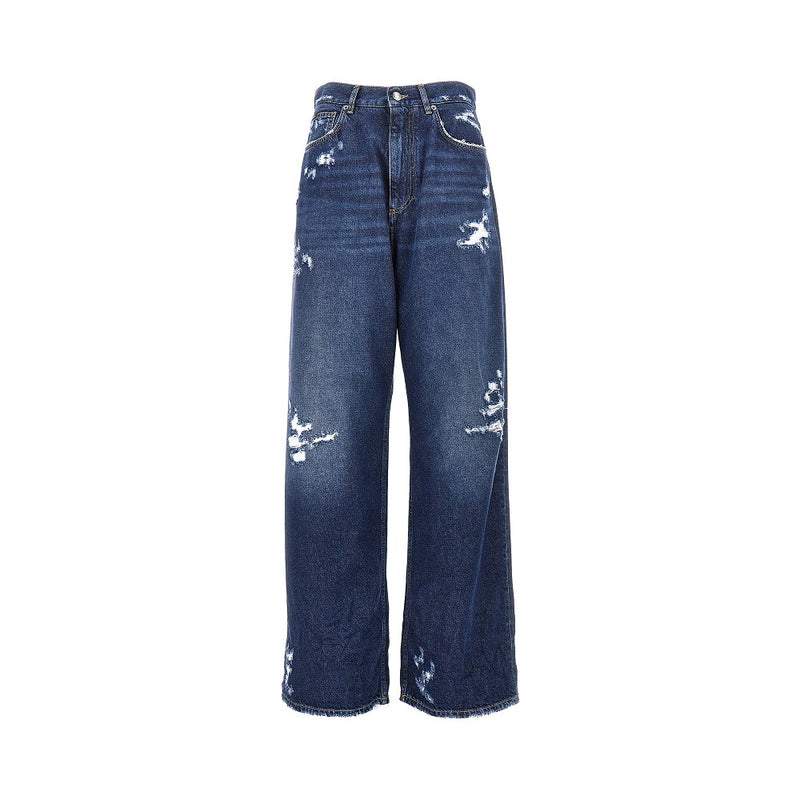 Dolce&gabbana Dolce&Gabbana Distressed Denim Oversized Pants Blue - World Class Fashion