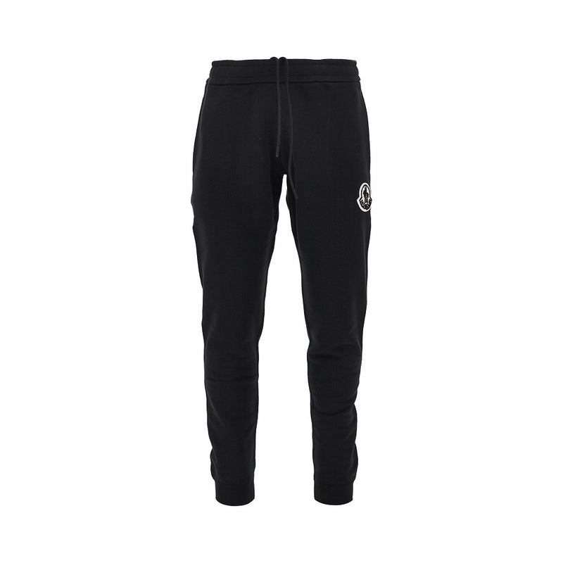 Moncler Moncler Sweatpants with Felt Logo Patch Black Men - World Class Fashion