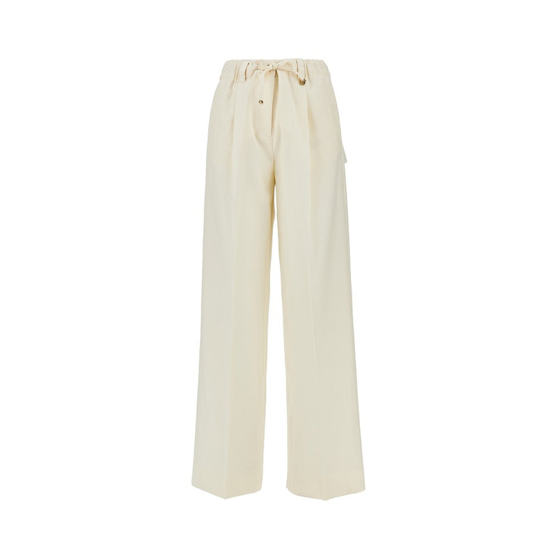 Moncler Moncler Wool Gabardine Drawstring Pants White - World Class Fashion