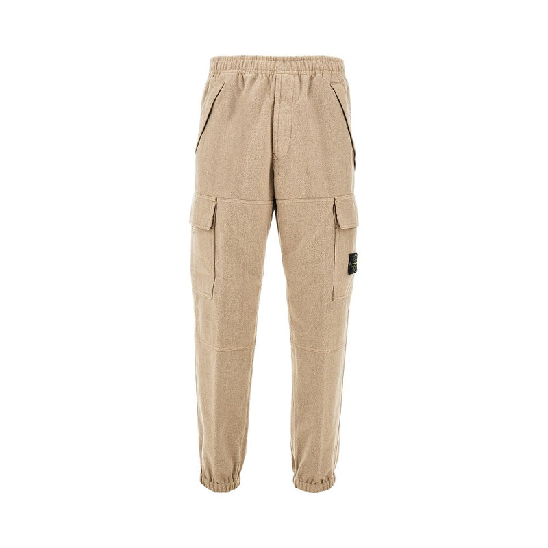 Stone Island Stone Island Wool-blend Cargo Pants Beige Men - World Class Fashion