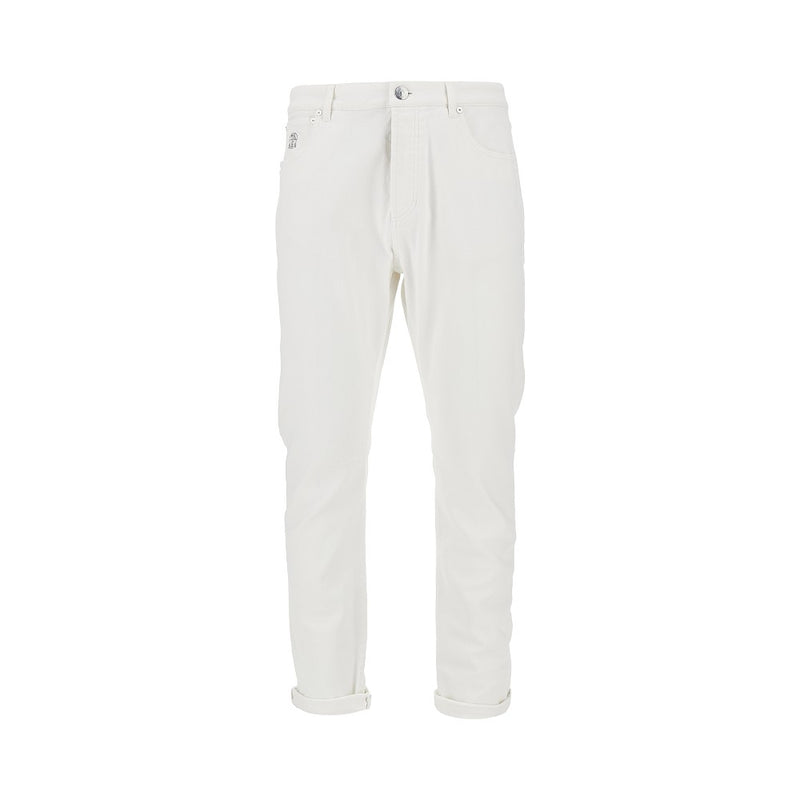 Brunello Cucinelli Brunello Cucinelli Comfort Denim Pants White - World Class Fashion