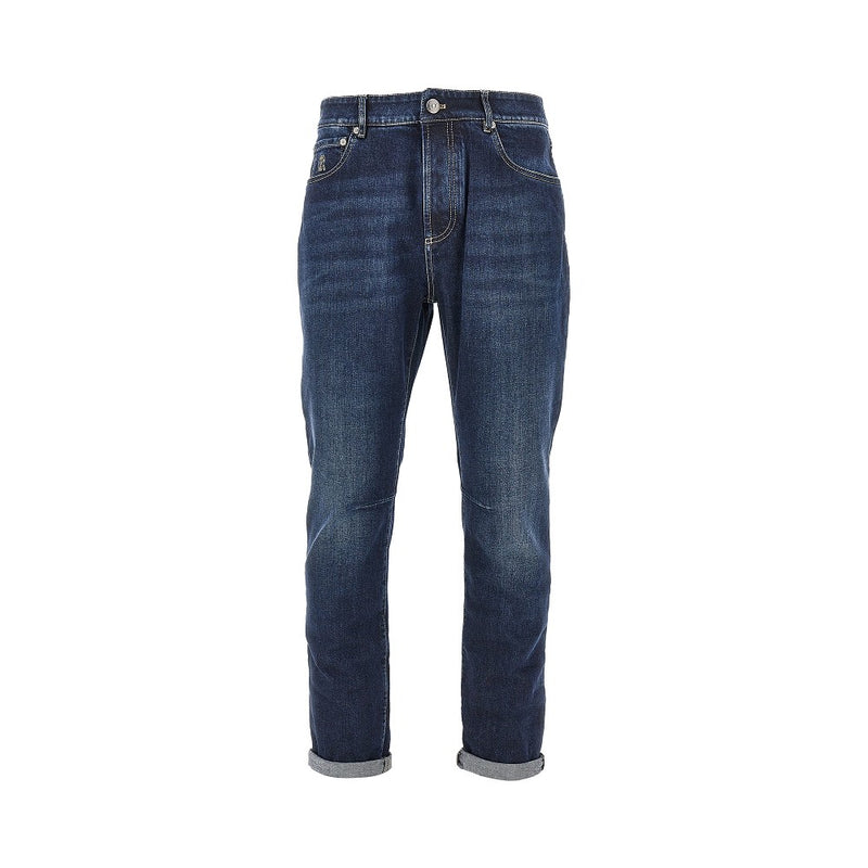 Brunello Cucinelli Brunello Cucinelli Stretch Denim Leisure Fit Jeans Blue - World Class Fashion