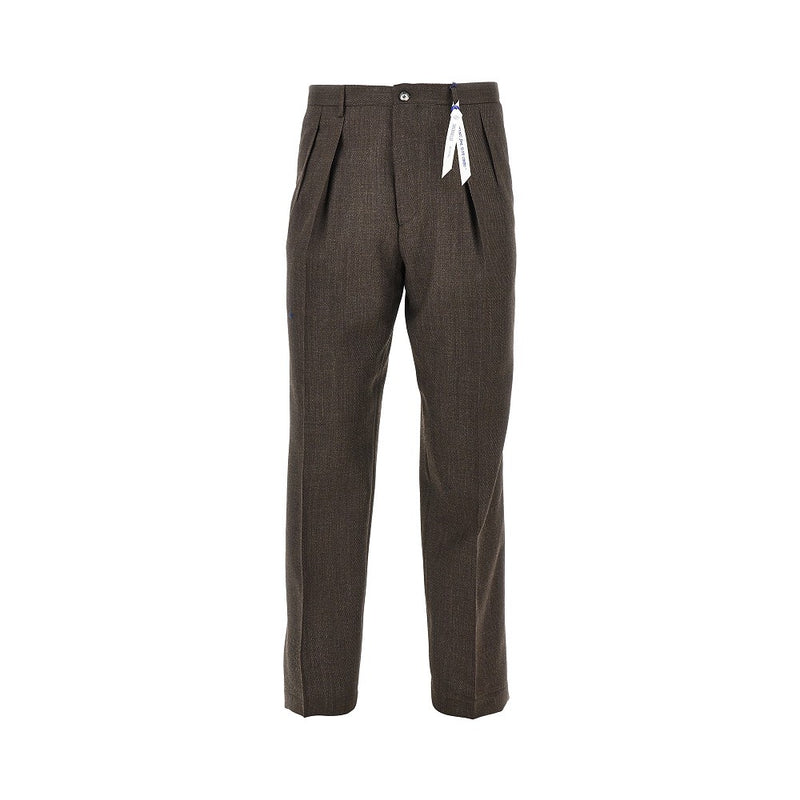Santaniello Santaniello Mirò Rima Wool Pants Brown Men - World Class Fashion