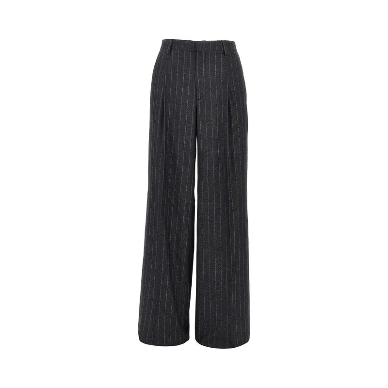 Tagliatore Tagliatore Pinstriped Wool Blend Pants Grey Women - World Class Fashion