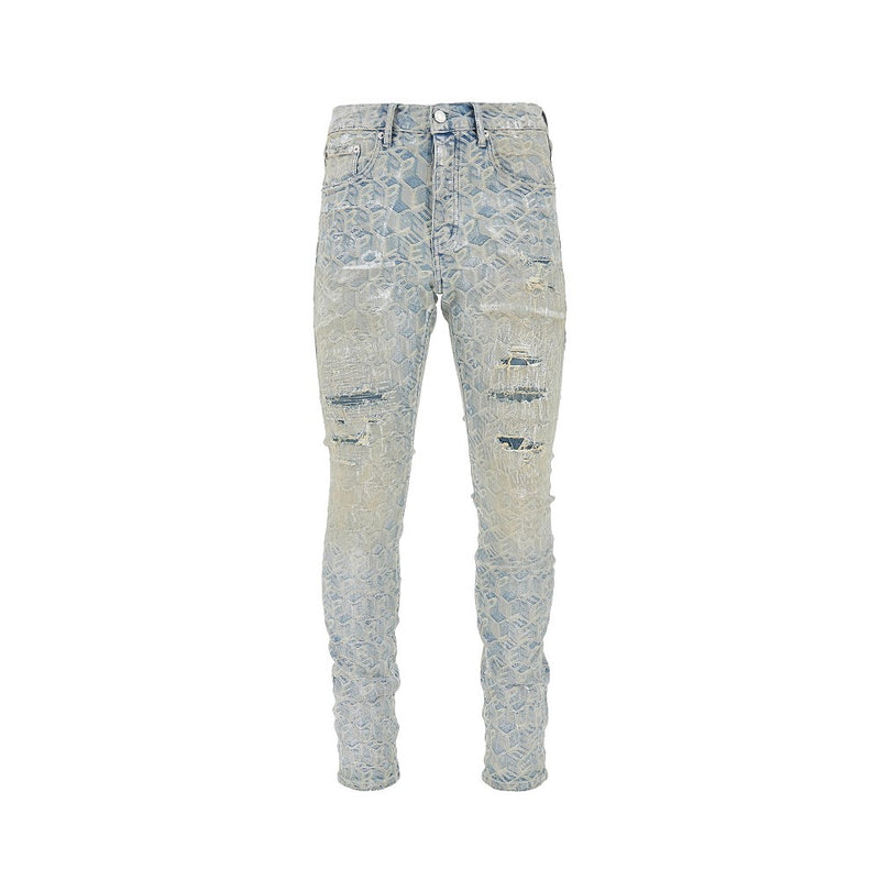 Purple Brand Purple Brand Jacquard Monogram P001 Jeans Blue - World Class Fashion