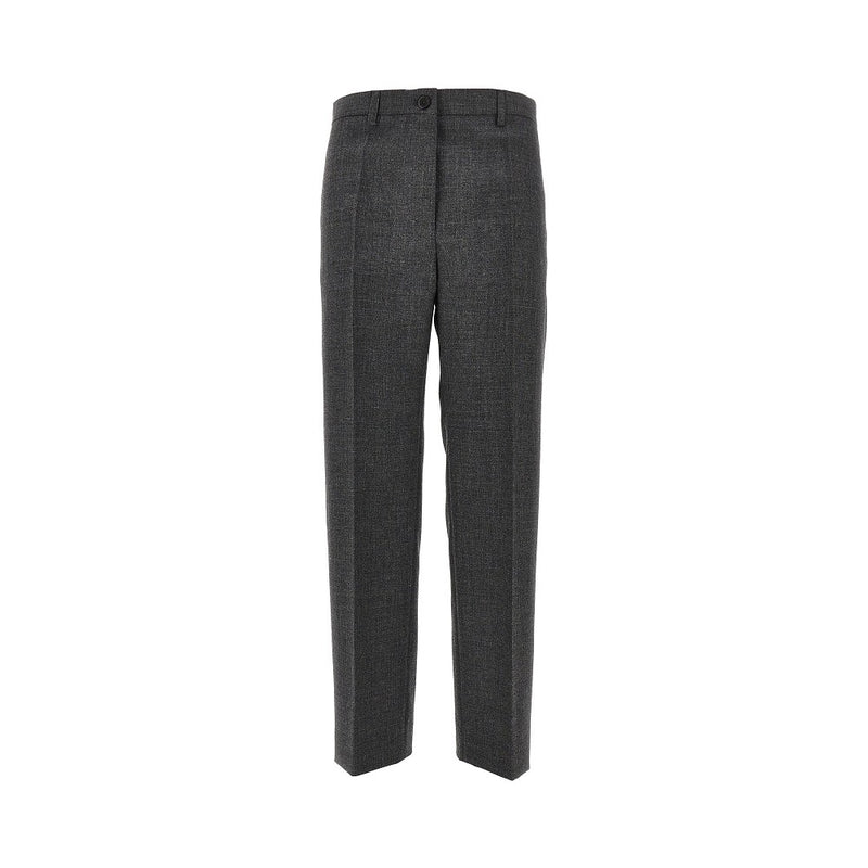 Prada Prada Wool Canvas Tailored Pants Grey Women - World Class Fashion