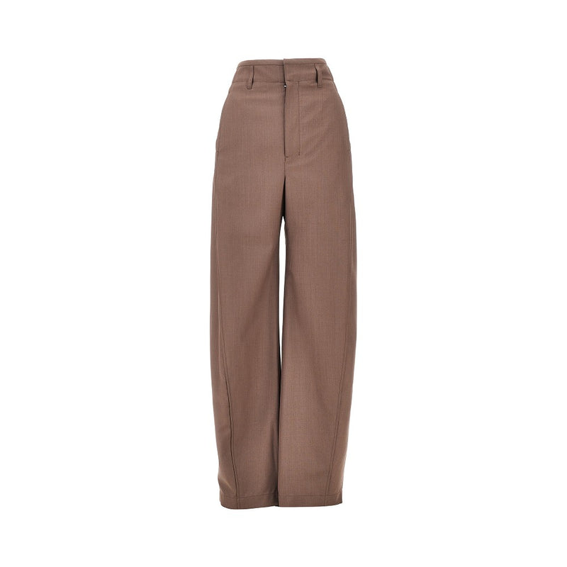 Lemaire Lemaire Tropical Wool Baggy Pants Brown - World Class Fashion