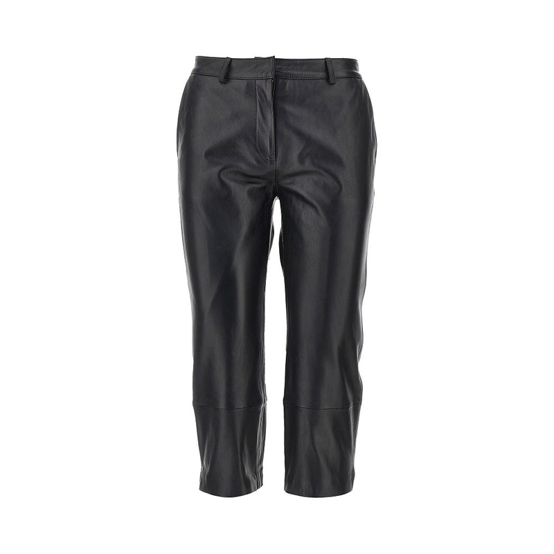 The Frankie Shop The Frankie Shop Lior Leather Capri Pants Black - World Class Fashion