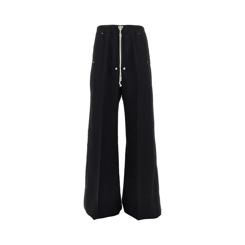 Rick Owens Rick Owens Wool Canvas Wide Bela Pants Black - World Class Fashion