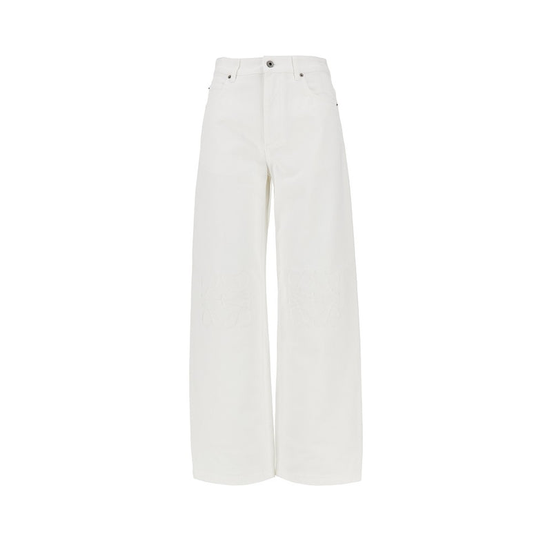 Loewe Loewe Baggy Fit Jeans with Anagram Embroidery White - World Class Fashion