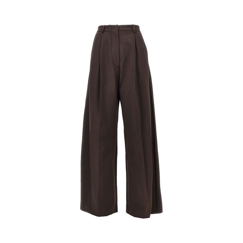 The Latest The Latest Billie Wide-leg Wool-blend Pants Brown - World Class Fashion
