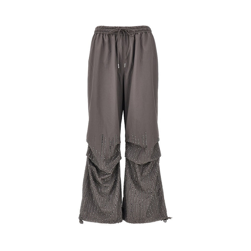 Venuja Venuja Crystal Parachute Pants Grey Women - World Class Fashion