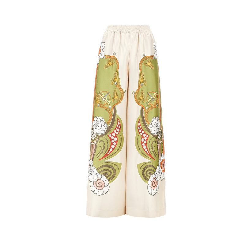 La Double J La Double J Printed Silk Palazzo Pants Multicolor - World Class Fashion