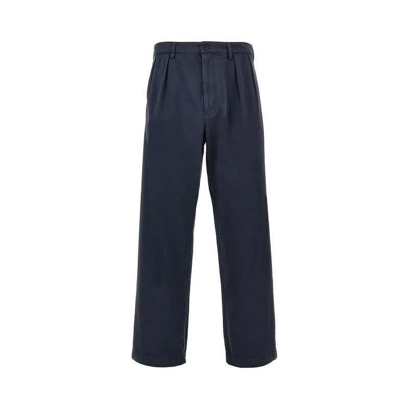Prada Prada Old Effect Gabardine Pants Blue Men - World Class Fashion