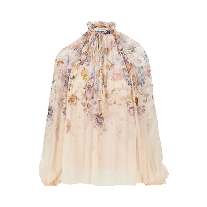 Zimmermann Zimmermann Valiant Crêpe De Chine Blouse Pink - World Class Fashion