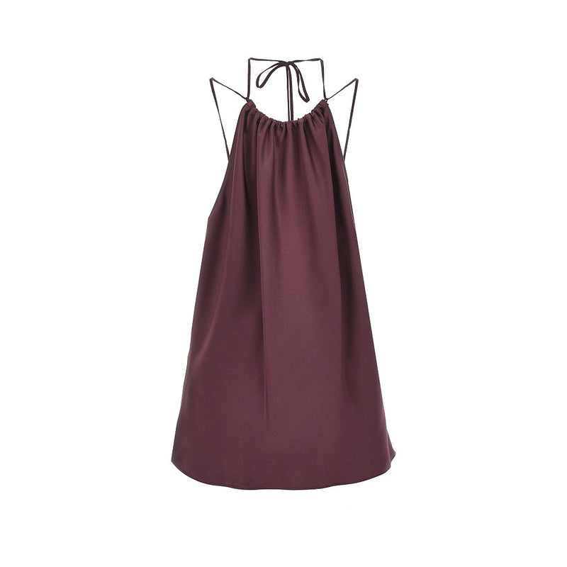 Pinko Pinko Satin Halter Neck Top Purple Women - World Class Fashion