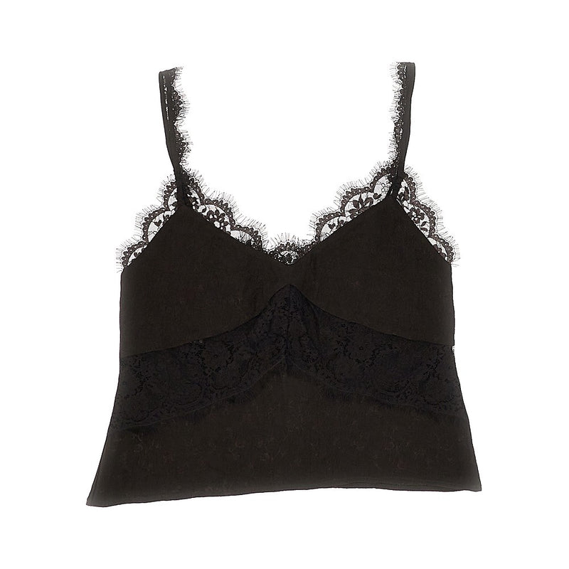 Pinko Pinko Jacquard and Lace Lingerie Top Brown Women - World Class Fashion
