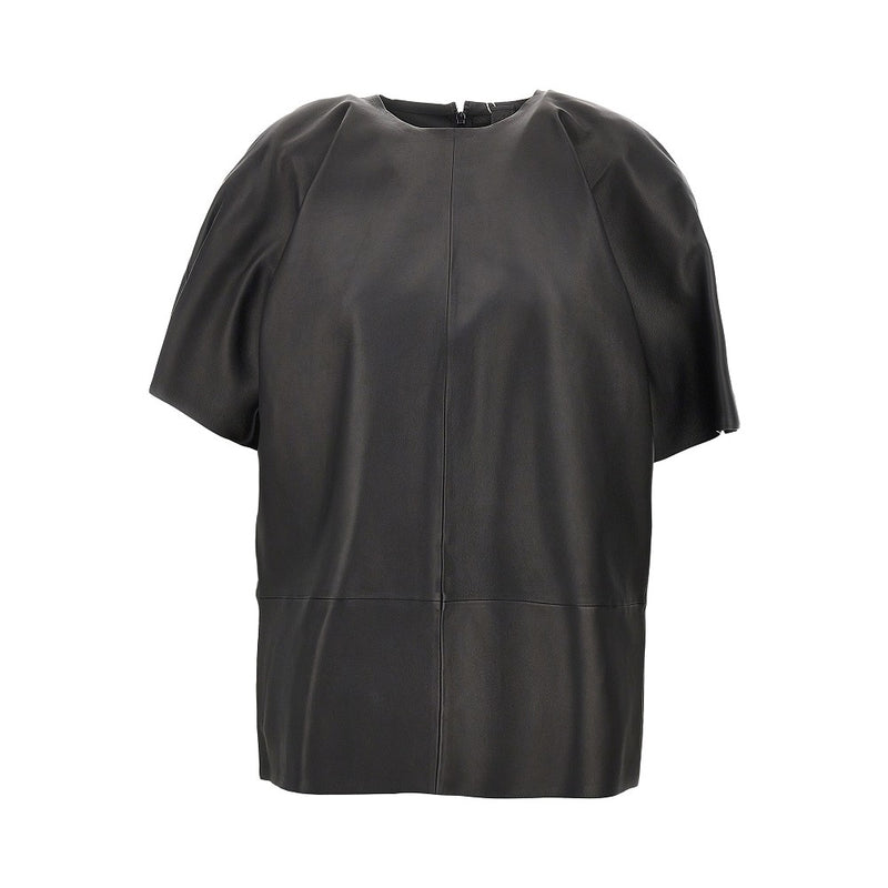 Toteme Toteme Nappa Leather Cocoon Top Black - World Class Fashion