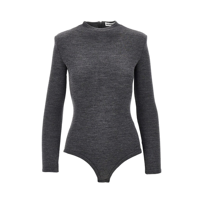 Jil Sander Jil Sander Wool Jersey Bodysuit Grey Women - World Class Fashion