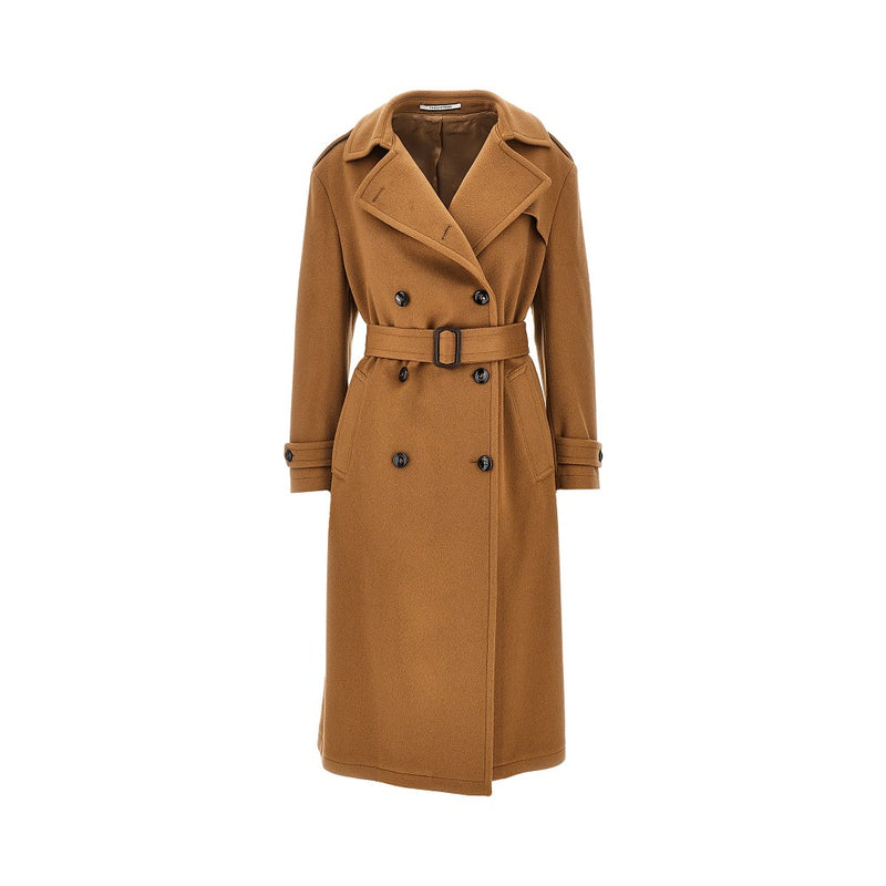 Tagliatore Tagliatore Bonny Cashmere Trench Coat Brown - World Class Fashion