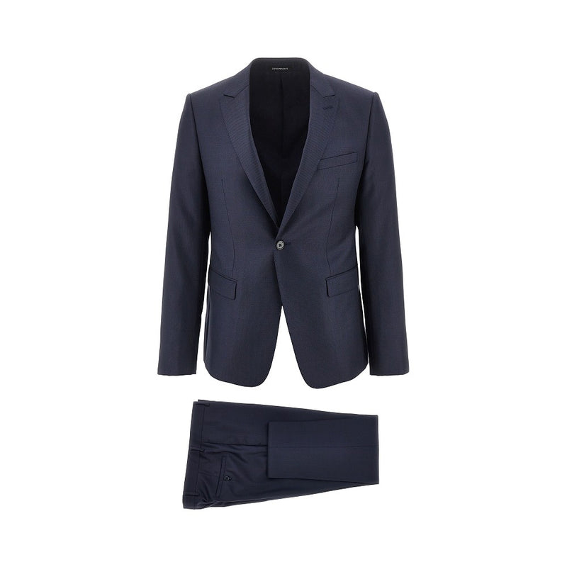 Emporio Armani Emporio Armani Jacquard Wool David Line Suit Blue - World Class Fashion