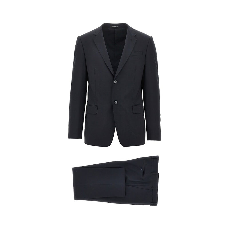 Emporio Armani Emporio Armani Stretch Wool 'M Line' Suit Black - World Class Fashion