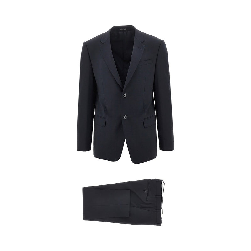 Emporio Armani Emporio Armani Stretch Wool M Line Suit Blue - World Class Fashion