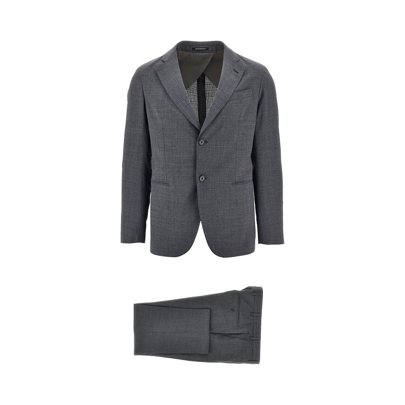 Emporio Armani Emporio Armani City Line Wool-blend Suit Grey - World Class Fashion