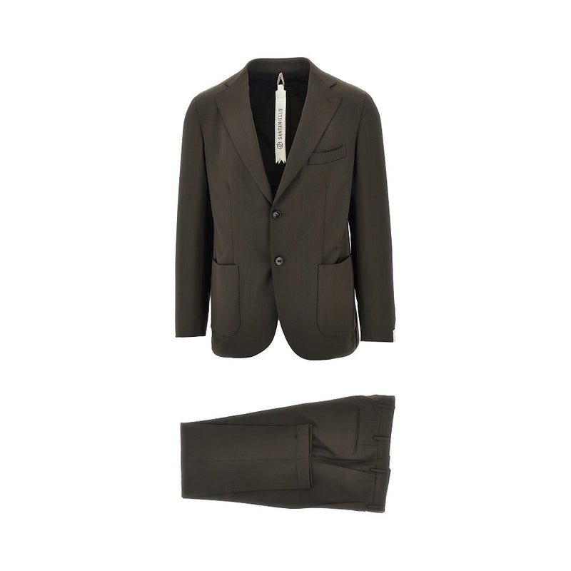 Santaniello Santaniello Feel Cashmere Tailored Suit Brown - World Class Fashion