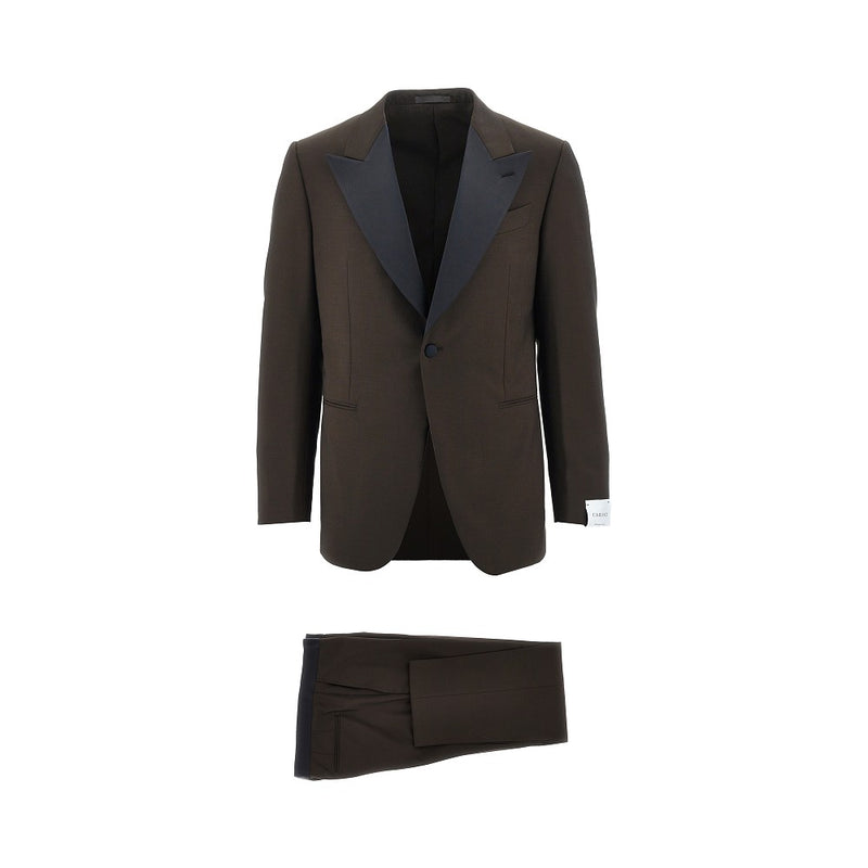 Caruso Caruso Wool Suit With Satin Details - World Class Fashion