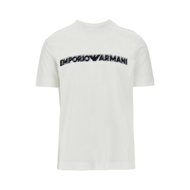 Emporio Armani Emporio Armani 3D Logo Embroidery T-shirt White - World Class Fashion
