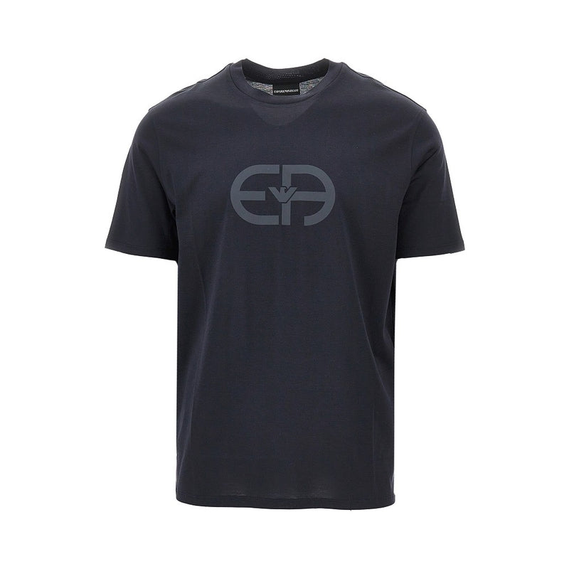 Emporio Armani Emporio Armani Logo Print Lyocell-blend T-shirt Blue - World Class Fashion
