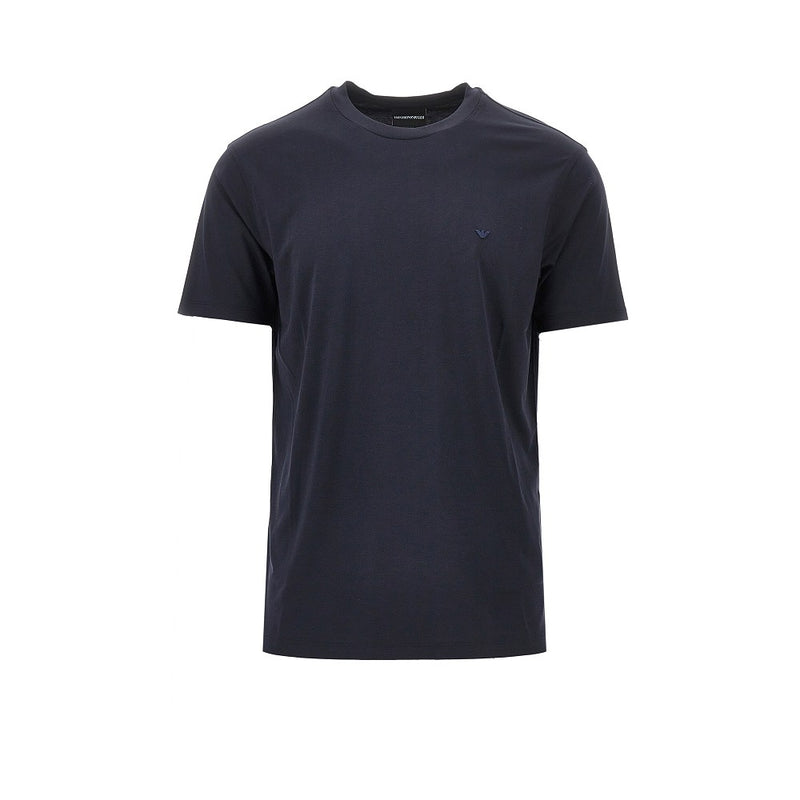Emporio Armani Emporio Armani Eagle Embroidery Modal-blend T-shirt Blue - World Class Fashion