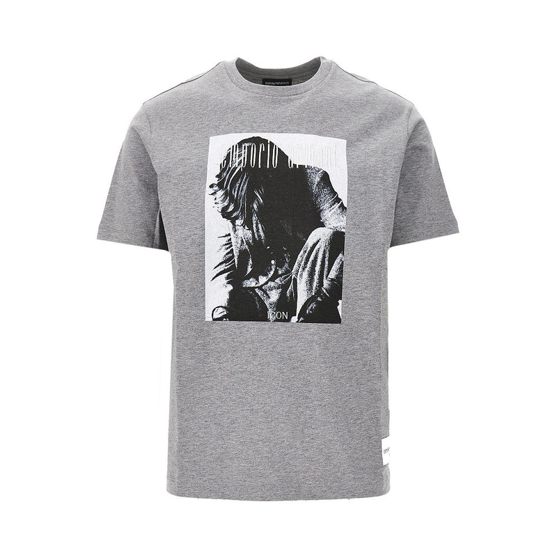 Emporio Armani Emporio Armani Icon Photographic Print T-shirt Grey - World Class Fashion