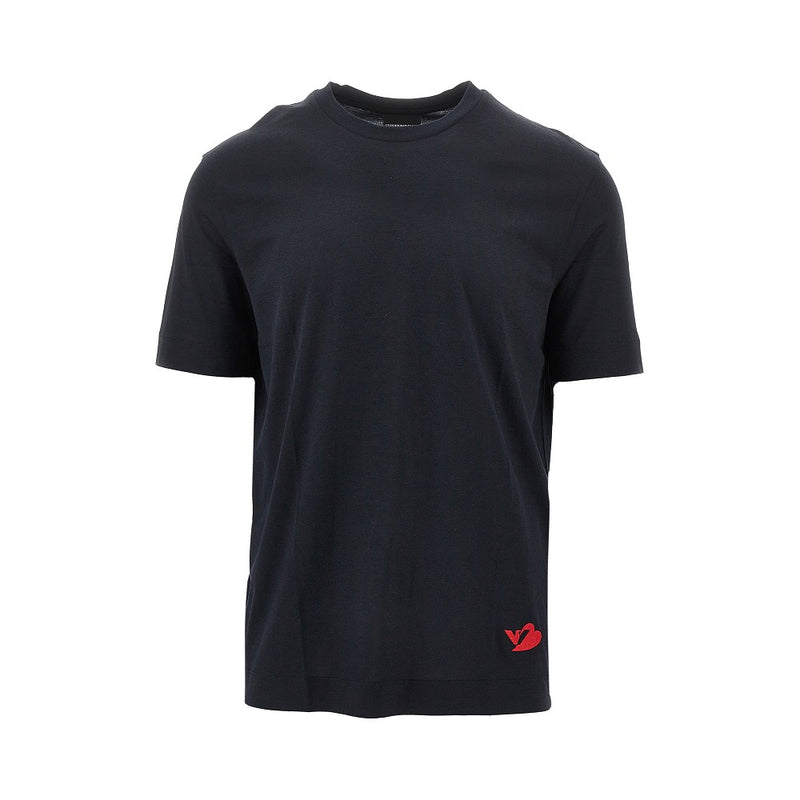 Emporio Armani Emporio Armani Eagle Heart Embroidery T-shirt Blue - World Class Fashion